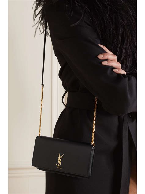 pouch con monogramma ysl|Saint Laurent YSL Monogram Flap Clutch Bag in Grained Leather.